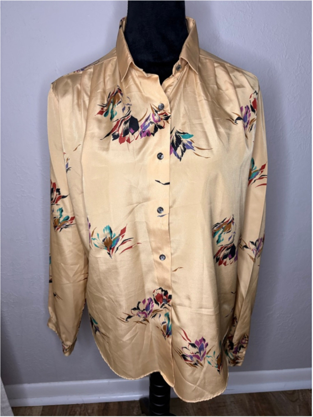 Vintage Tucci Floral Button Down Blouse Large 17/18